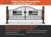 2026 EARTHYGROUNDS EG-10S-UF 20FT DOUBLE-SWING WROUGHT IRON DRIVEWAY GATE W/TIMBER POSTS, US Flag Design. --(LOCATED IN COLTON, CA)-- - 5