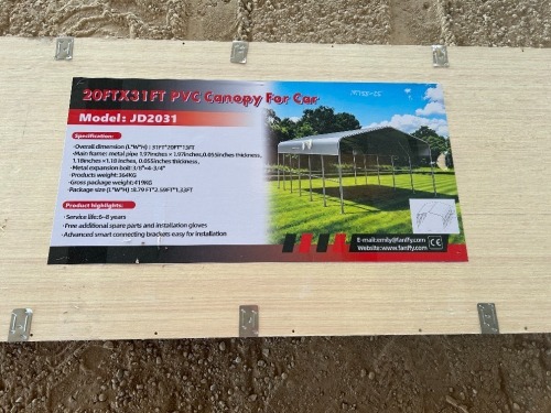 2026 ABOSS JD2031 20'X31' CARPORT. --(LOCATED IN MADERA, CA)--