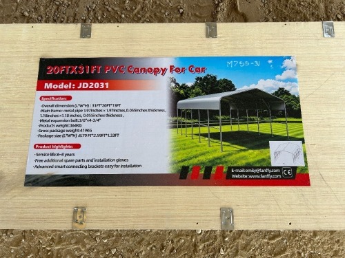 2026 ABOSS JD2031 20'X31' CARPORT. --(LOCATED IN MADERA, CA)--