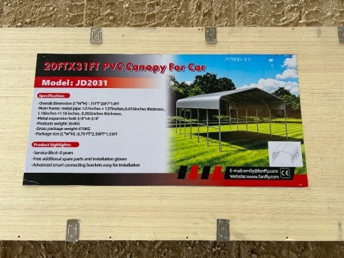 2026 ABOSS JD2031 20'X31' CARPORT. --(LOCATED IN MADERA, CA)--
