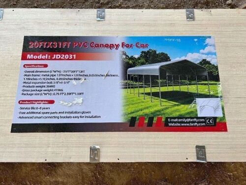 2026 ABOSS JD2031 20'X31' CARPORT. --(LOCATED IN MADERA, CA)--