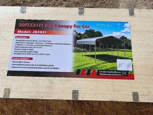 2026 ABOSS JD2031 20'X31' CARPORT. --(LOCATED IN MADERA, CA)--