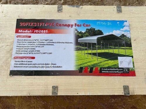 2026 ABOSS JD2031 20'X31' CARPORT. --(LOCATED IN MADERA, CA)--