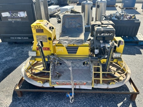 LISAN 80R2499 RIDE-ON POWER TROWEL, 13hp gasoline. --(LOCATED IN COLTON, CA)--