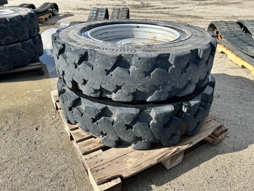 APPROX. (2) RIMS W/TIRES, fits reach lift. --(LOCATED IN COLTON, CA)--