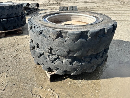 APPROX. (2) RIMS W/TIRES, fits reach lift. --(LOCATED IN COLTON, CA)--