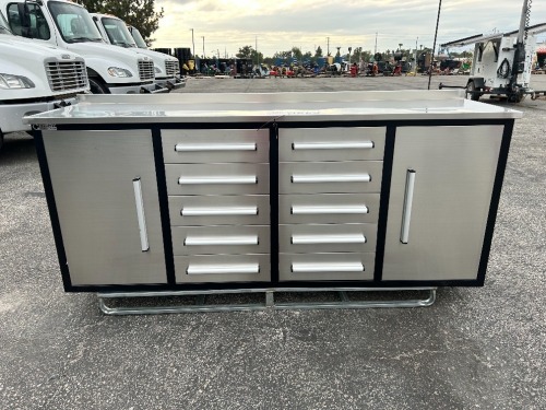 2026 CHERY INDUSTRIAL 7FT-10D-2-01B-01 7' 10 DRAWER STAINLESS STEEL WORKBENCH. s/n:69062609 --(LOCATED IN COLTON, CA)--