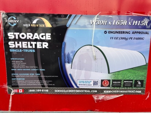 2026 GOLD MOUNTAIN 305615R 30'X65'X15' STORAGE SHELTER. s/n:26HKNY02422 --(LOCATED IN COLTON, CA)--