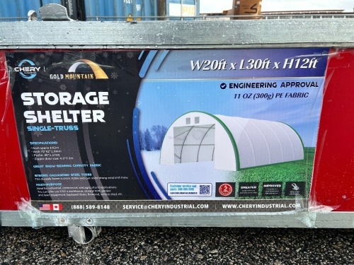 2026 GOLD MOUNTAIN S203012R 20'X30'X12' STORAGE SHELTER s/n:26HKNY02428 --(LOCATED IN COLTON, CA)--