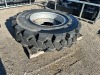 RIMS W/360/85-28 TIRE, fits reach forklift --(LOCATED IN COLTON, CA)-- - 2