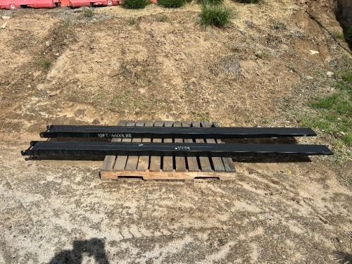 10' FORK EXTENSIONS, 6,000#. --(LOCATED IN COLTON, CA)--